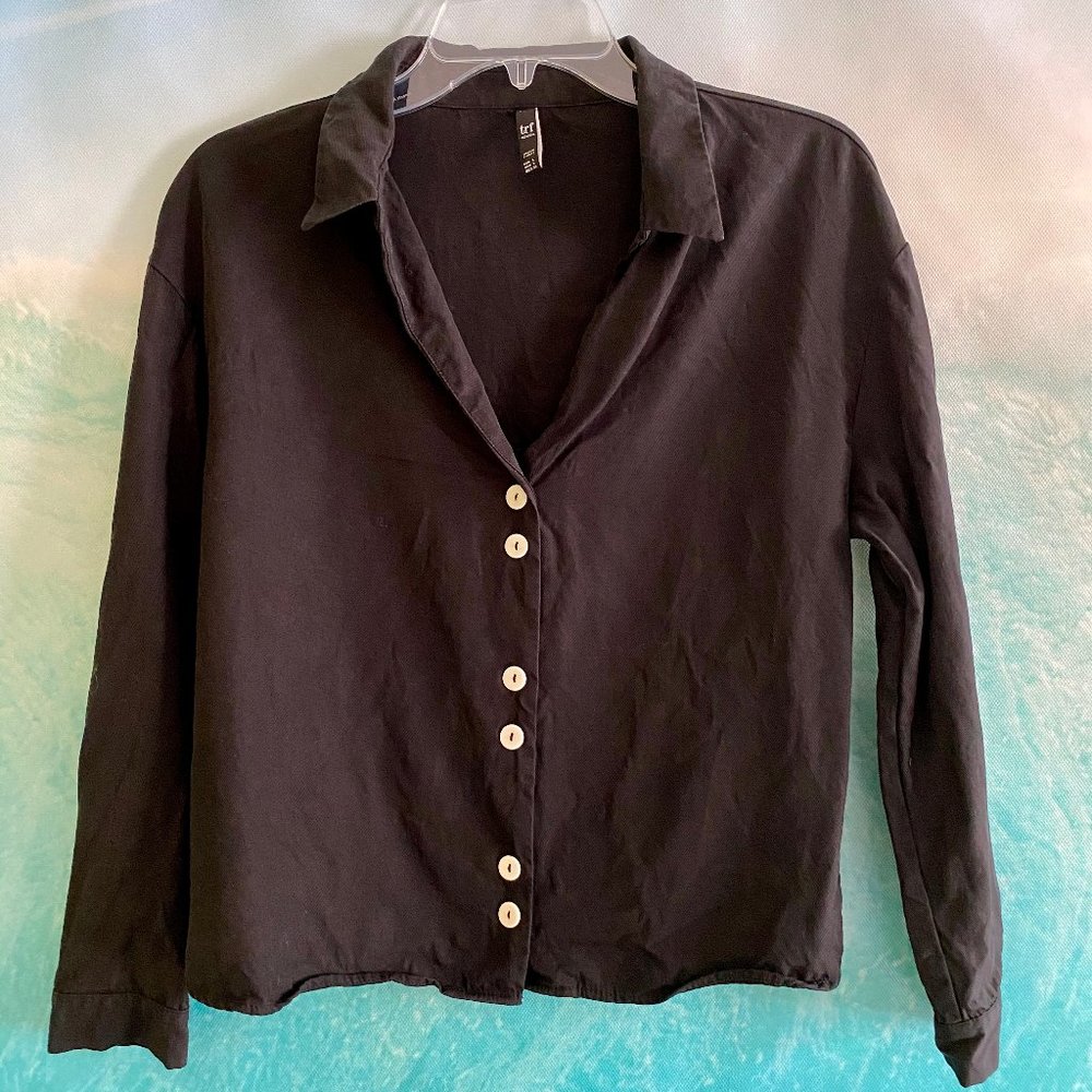 Zara Black Tunic/button up shirt